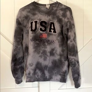 USA Washington DC cozy tie dye crewneck sweatshirt